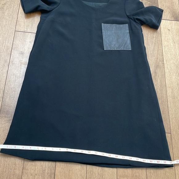 Rag & and Bone Shortsleeve Shirt Dress Black Leather Pocket Oversized XS - Picture 7 of 12